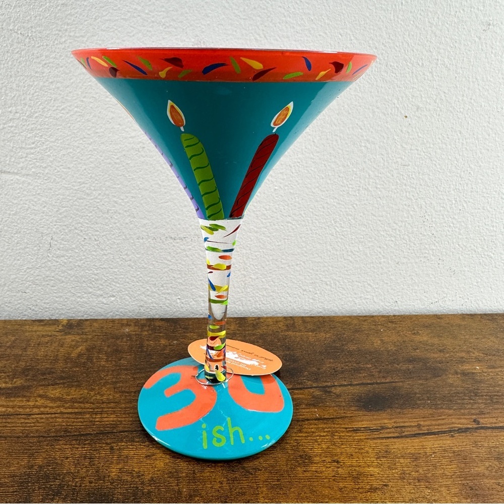 Lolita 30ish Hand Painted Martini Glass Love My Martini Collection Birthday Gift